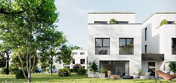 moderne Stadthäuser in Schwerin